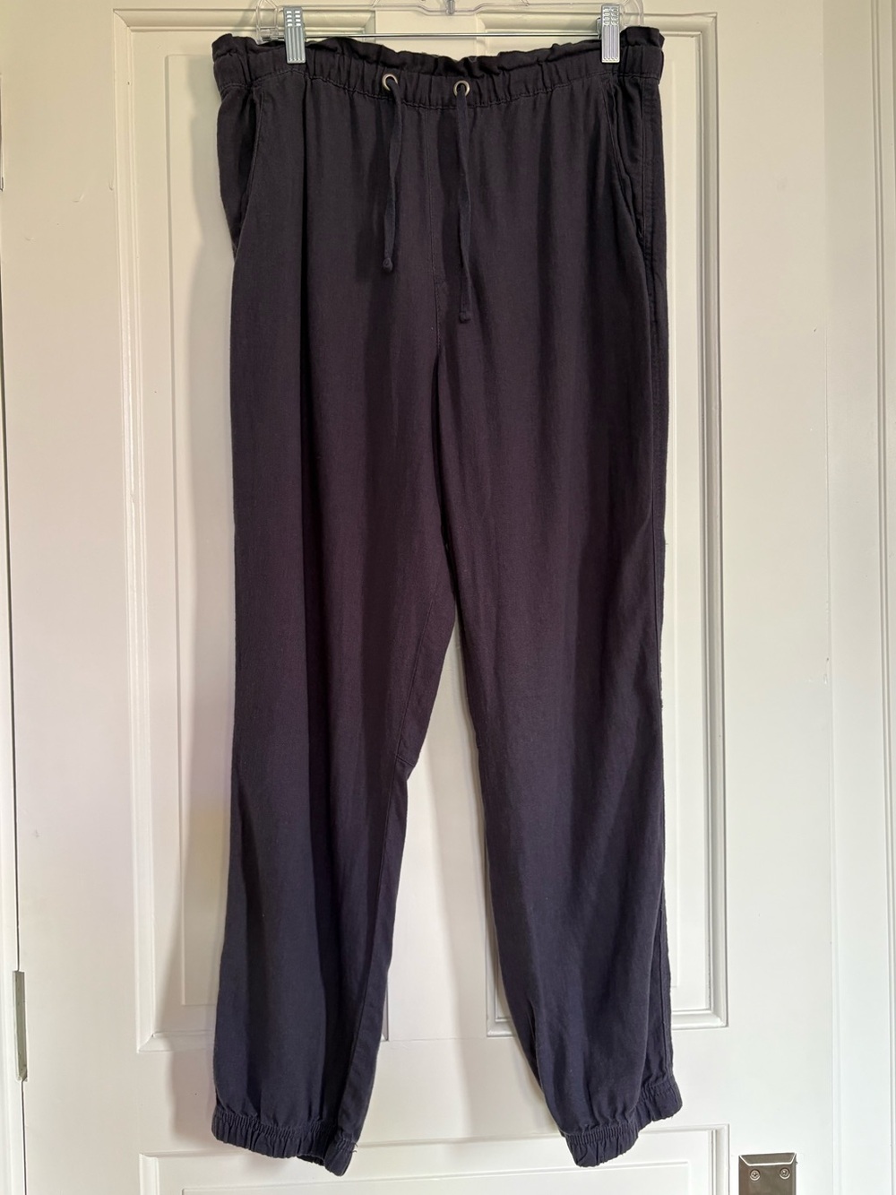 Social Standard by Sanctuary Linen Blend Jogger Pants Women Charcoal Lounge L